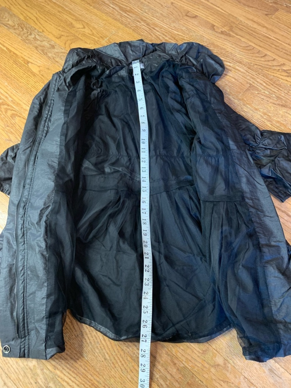 Poetry Clothing Black Taffeta Pleated Swing Jacket Coat Puff Collar - L - Picture 5 of 7